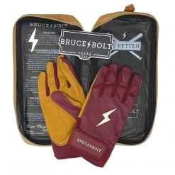 Bruce Bolt PREMIUM PRO Short Cuff Batting Gloves: Maroon Gear