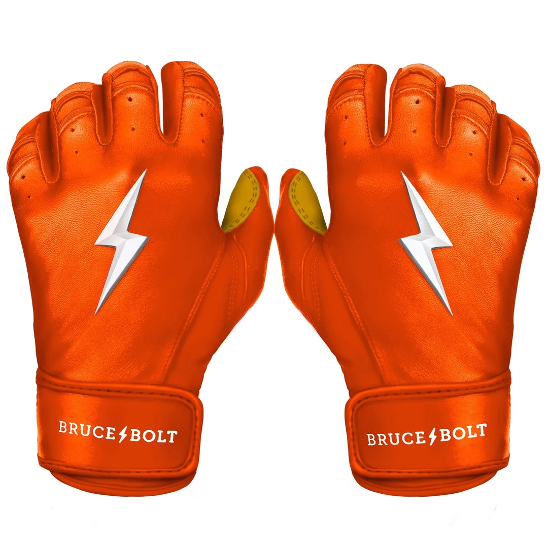 Gear Bruce Bolt PREMIUM PRO Short Cuff Batting Gloves: Orange 3 Gear Bruce Bolt PREMIUM PRO Short Cuff Batting Gloves: Orange