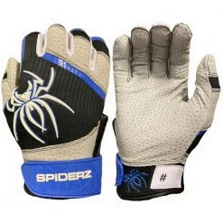 2022 Spiderz PRO Model Batting Gloves: Black/Royal Blue/White Gear