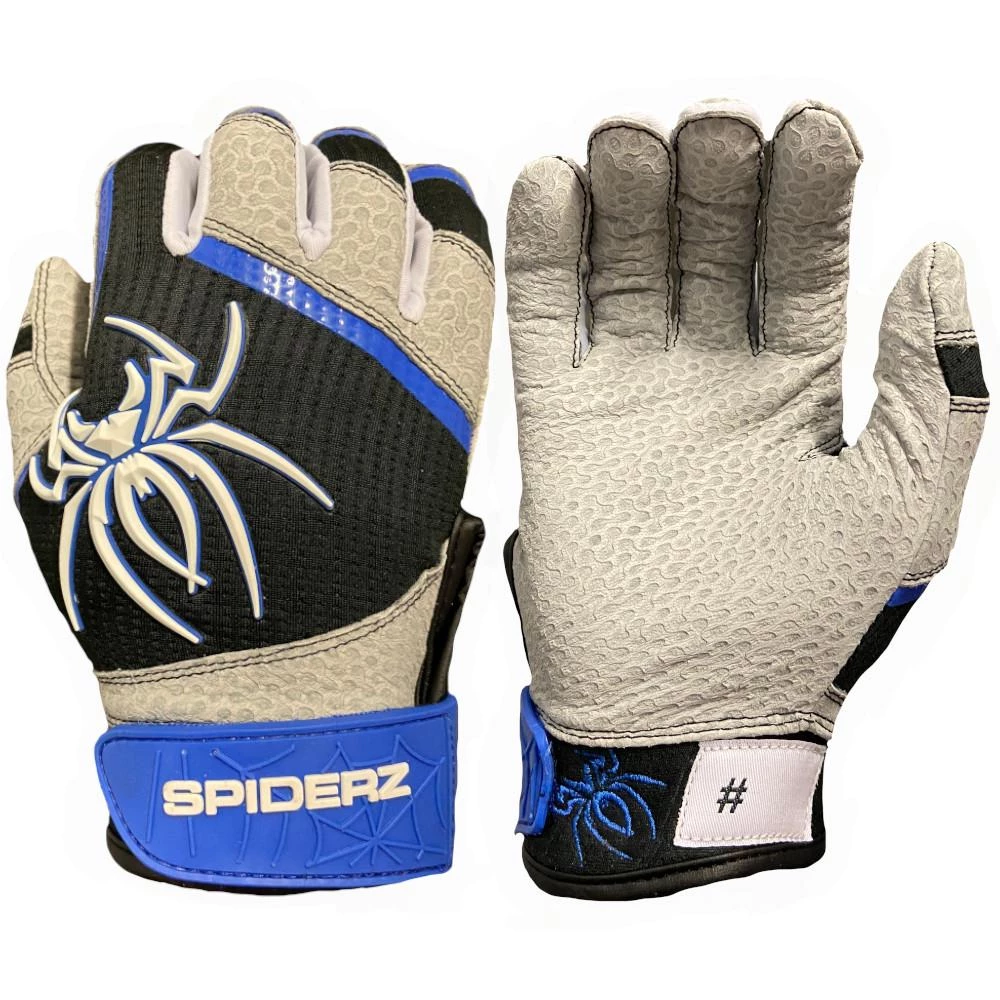 2022 Spiderz PRO Model Batting Gloves: Black/Royal Blue/White Gear 3 2022 Spiderz PRO Model Batting Gloves: Black/Royal Blue/White Gear