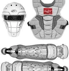 Rawlings Youth White/Silver VELO 2.0 Catcher's Gear Box Set: CSV2Y-W/SIL
