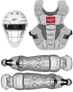 Rawlings Youth White/Silver VELO 2.0 Catcher's Gear Box Set: CSV2Y-W/SIL 3 Rawlings Youth White/Silver VELO 2.0 Catcher's Gear Box Set: CSV2Y-W/SIL